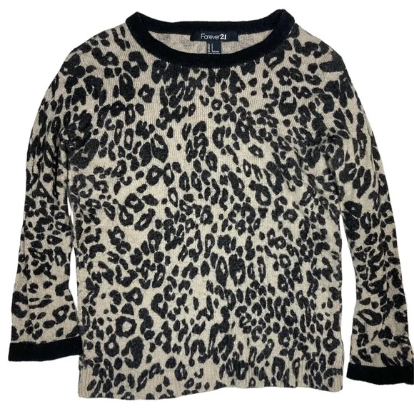 Pullover Sweater Forever 21 Leopard Sweater Forever 21 Sweaters